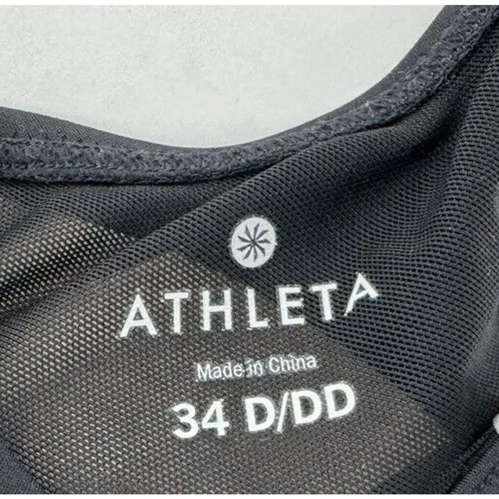 Athleta Swim Top Tankini Size 34 D/DD Black Cut Out Criss Cross Underwire​​ - Picture 7 of 14
